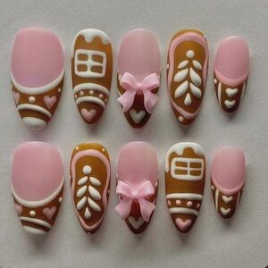 Pink and Brown Nail Art Set